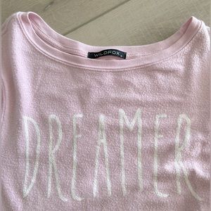 Wildfox Dreamer sweater top, medium, light pink, EUC